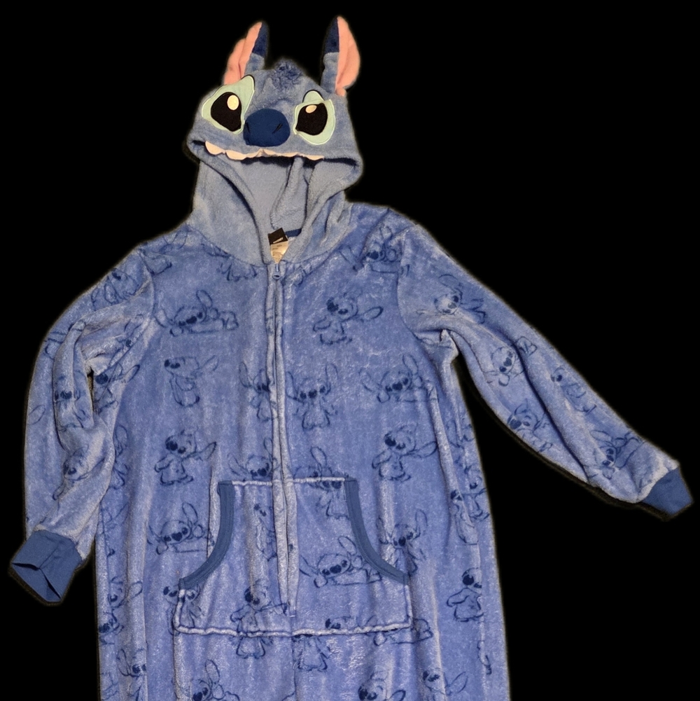 Disney Stitch Blue Onesie Pajama Set